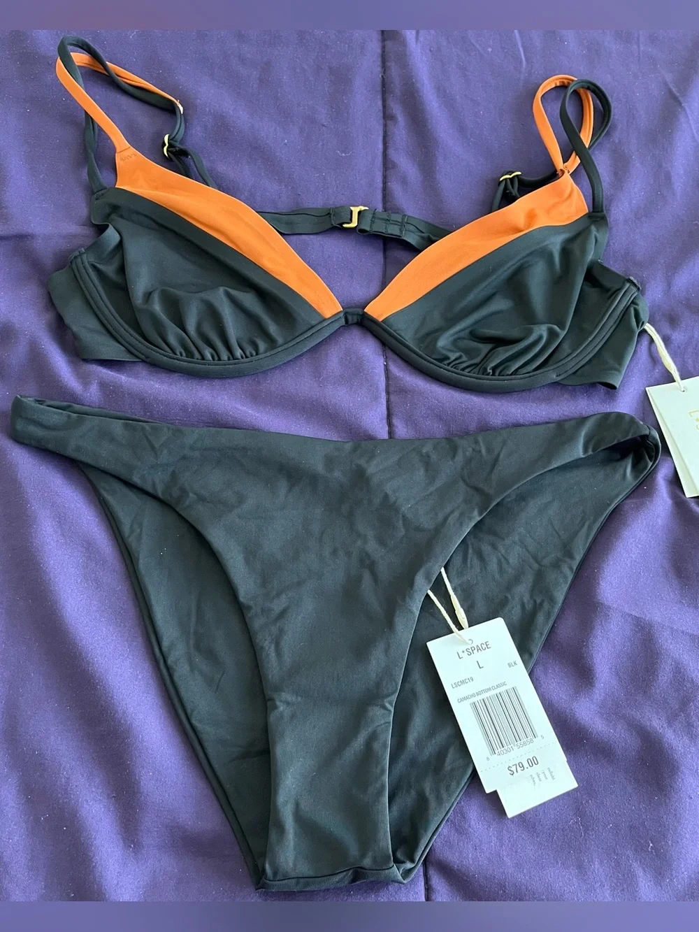 L*Space Bikini Set Fused Zendaya Top & Camacho Bottom Large Boho Resortwear